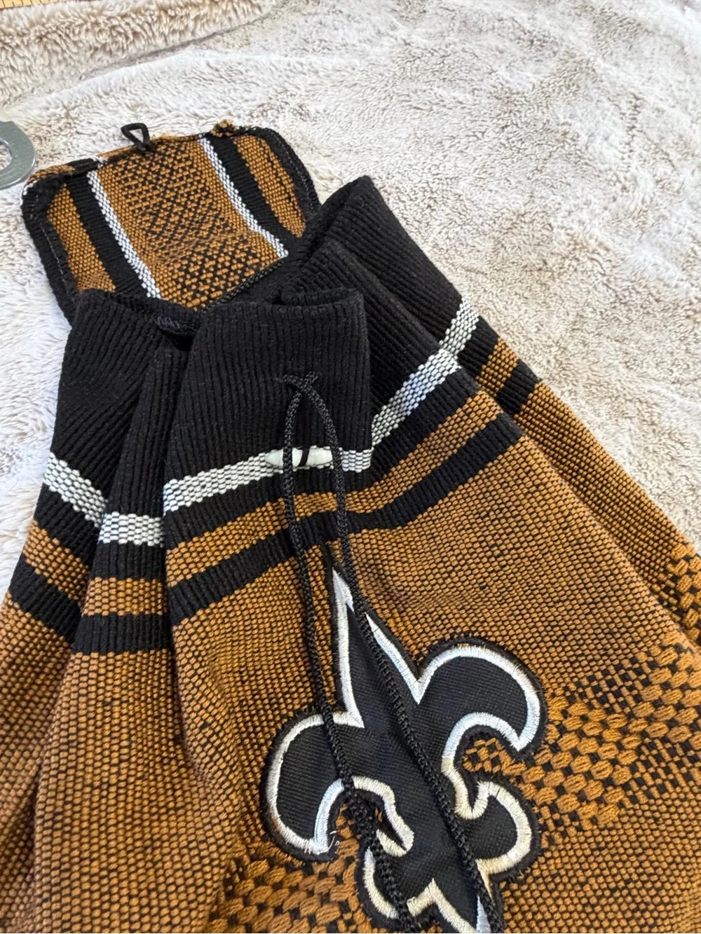 New Orleans Saints Woven Backpack Baja Boho Fleur de Lis NFL Football Bag